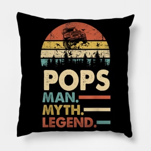 Pops Man Myth Legend Vintage Jeep For Mens Papa Father's Day Jeep gift Pillow