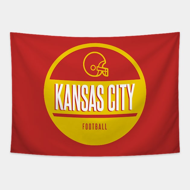 Kansas city retro football Tapestry by BVHstudio