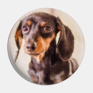 Dachshund puppy painting Pin