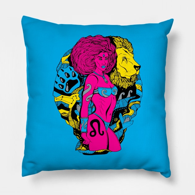 CMYK Leo Beauty Pillow by kenallouis