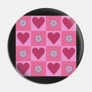 Pattern with hearts and flowers Pin