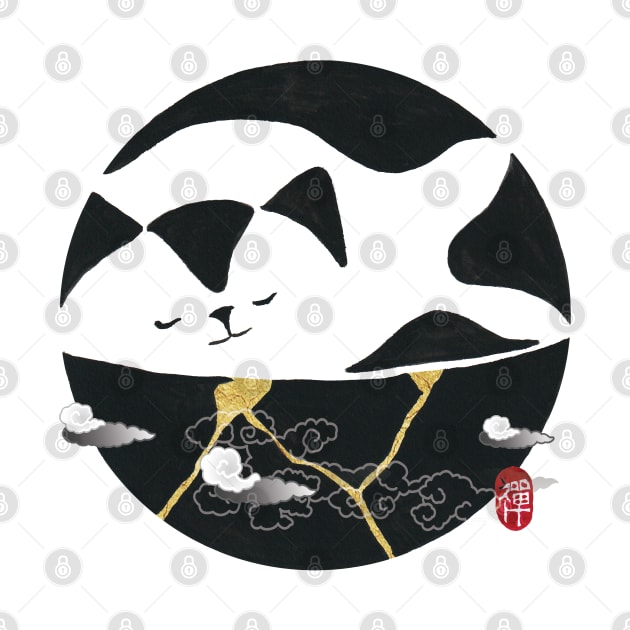 Zen Cat Kintsugi by bittergodart