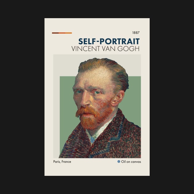 Retro Modern Van Gogh Self-Portrait by quirkyandkind