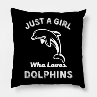 Juste une fille qui aime les dauphins Sticker Pillow