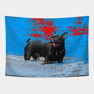 Black dog Tapestry