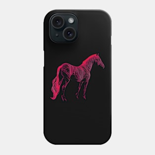 Equestrian Art Red Silhouette Horse Lover Cowgirl Phone Case