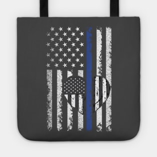 love the thin blue line american flag heart Tote