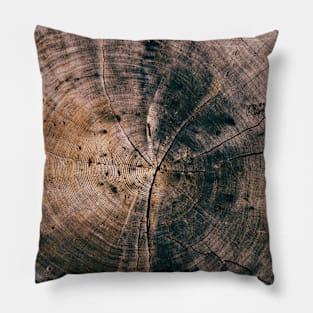 Wood cut tree rings Pillow