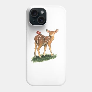 Deer with Butterfly Watercolour Design Phone Case