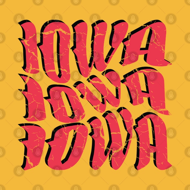 IOWA Vintage Typography Design by Trendsdk