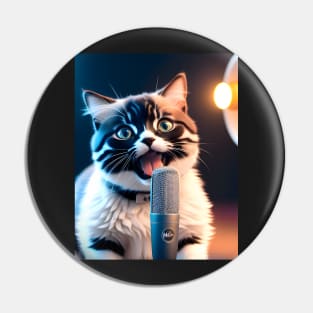 Singing Cat - Modern Digital Art Pin