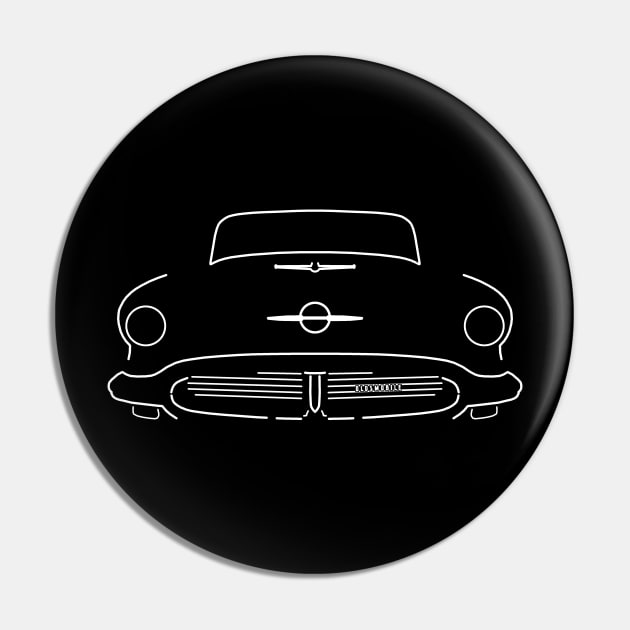 Oldsmobile Starfire 1956 American classic car outline graphic (white) Pin by soitwouldseem