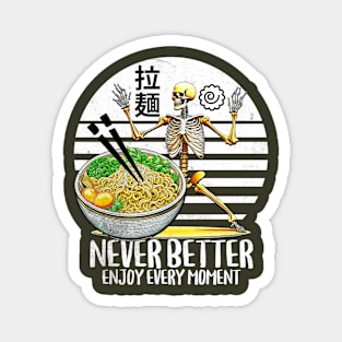 Enjoying ramen noodles Magnet