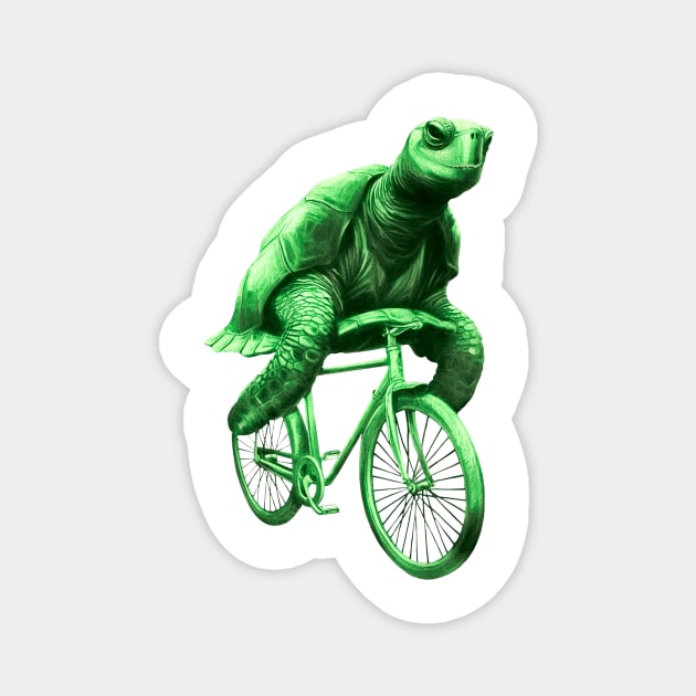 Turtle on a bike Magnet by Creativa Land