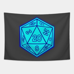 Critical Hit Glowing Dice Funny Dungeons And Dragons DND D20 Lover Tapestry