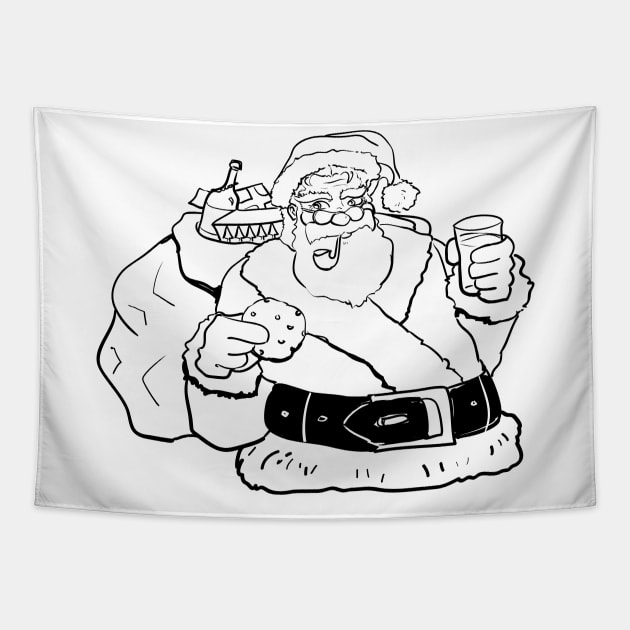 Outline Santa Tapestry by SWON Design