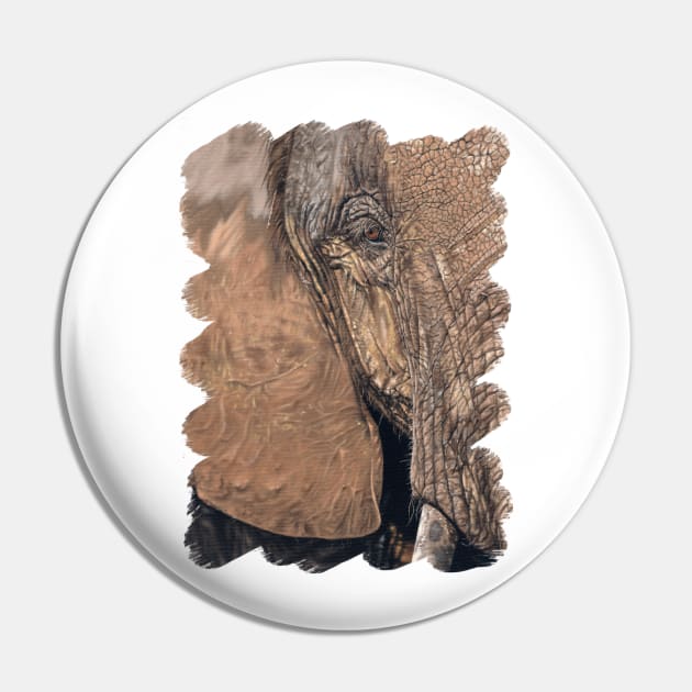 African Elephant Painting Pin by rachelstribbling