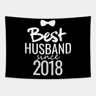 'Best Husband Since 2018' Sweet Wedding Anniversary Gift Tapestry