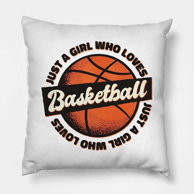 Basketball girl Pillow by Catfactory