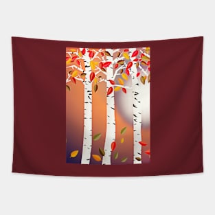 Autumn Birch Forest Tapestry