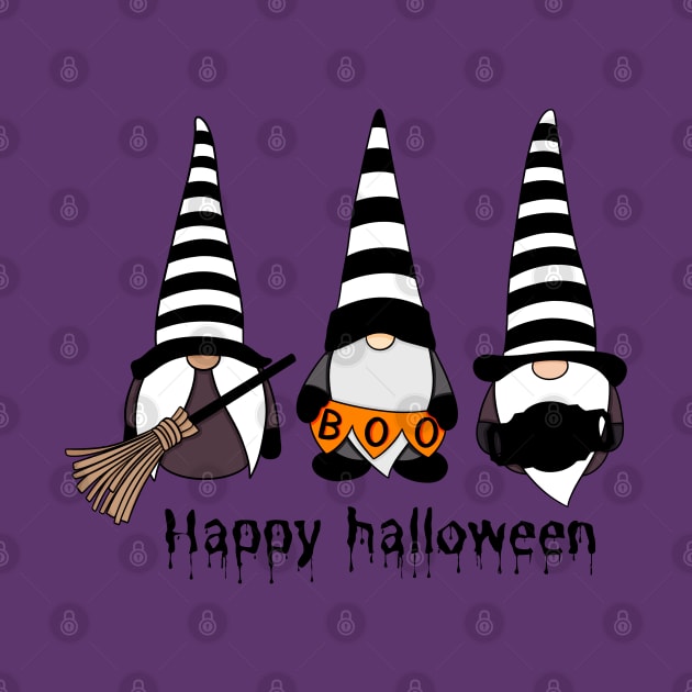 Happy Halloween! Cute Gnomes with Hats  Autumn Vibes Halloween Boo Thanksgiving and Fall Color Lovers by BellaPixel