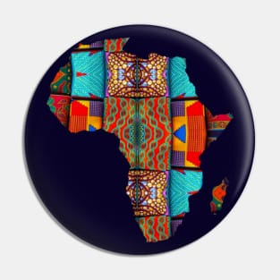 African Wax Cloth Map of Africa Pin