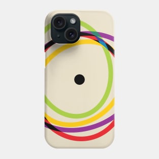 Rainbow Colorful Elastic Rings in Atom Shaped Form Phone Case