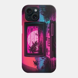 Retro Computer Synthwave Sun Phone Case