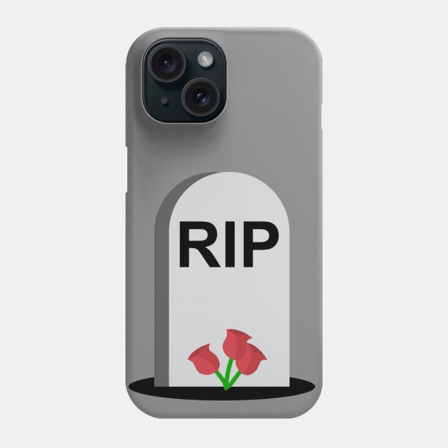 RIP Gravestone and Roses Design Phone Case by VernenInk