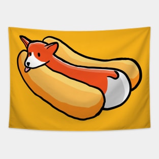 Corgi hot dog Tapestry