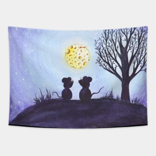 Cheese dreams - Two mice on the date Tapestry