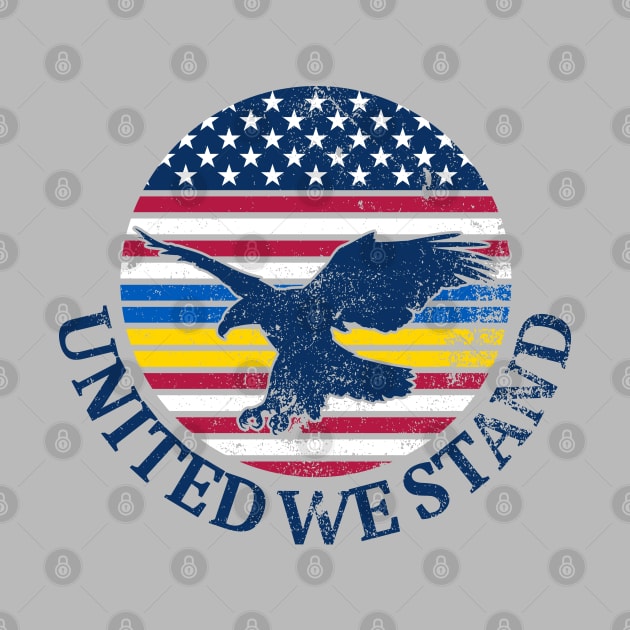 Ukraine and American Flag with Eagle, United we Stand by ObscureDesigns