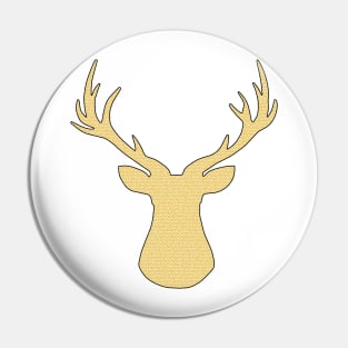 Deer - geometric pattern - beige and white. Pin