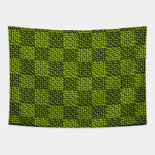 Checkerboard hearts pattern in Lime Green Tapestry