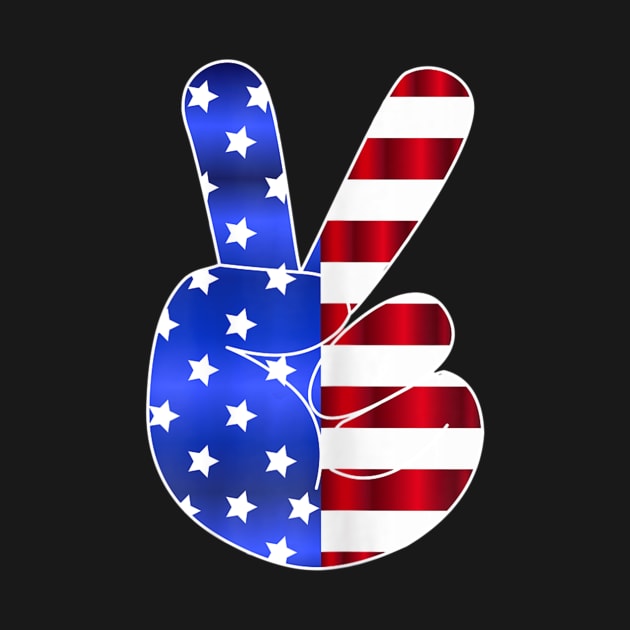 American Flag Peace Sign Hand-4th Of July-USA Funny Gifts by crowominousnigerian 