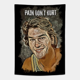 PAIN DON`T HURT / Road House / Patrick Swayze Fan Art Abstract Portrait Tapestry