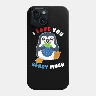 I Love You Berry Much Cute Penguin I Love You Pun Phone Case