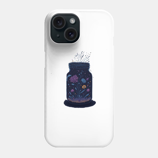 Cosmos in a Mason Jar Phone Case by Yolanda.Kafatos