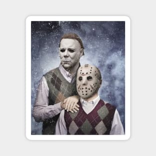 Michael Myers and Jason Voorhees Step Brothers Funny Horror Movie Characters Tshirts Halloween  M4118 Magnet