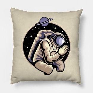 Astronaut in prayer Pillow