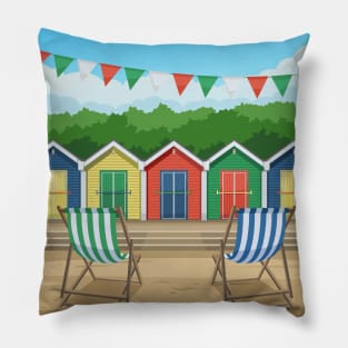 Barry Island Beach Huts, South Wales Pillow