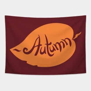 Autumn, Orange fall leaf Tapestry