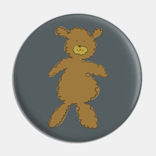 Fluffy Cuddly Tan Teddy Bear Pin