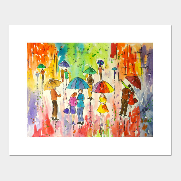 Colourful Umbrella Painting Umbrellas Posters And Art Prints