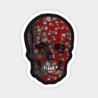 Happy Skull Random Pattern (Red) Magnet