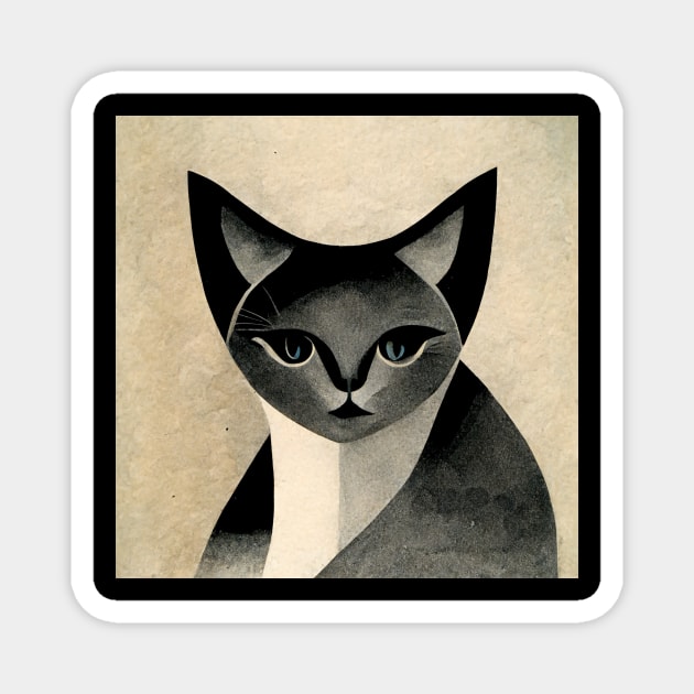 Jazz Age Cat Magnet by Pacific Cauldron