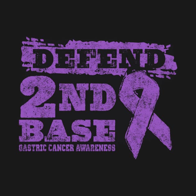 Defend 2nd Base Gastric Cancer Awareness Periwinkle Ribbon Warrior by celsaclaudio506