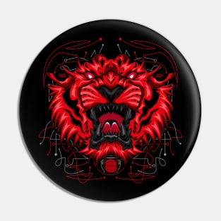 tiger angry red shadow Pin