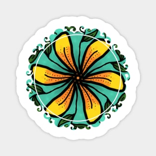 Flower Pinwheel Pattern Magnet