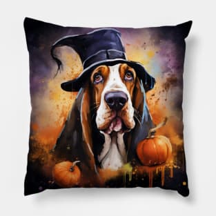 Halloween Basset hound Pillow